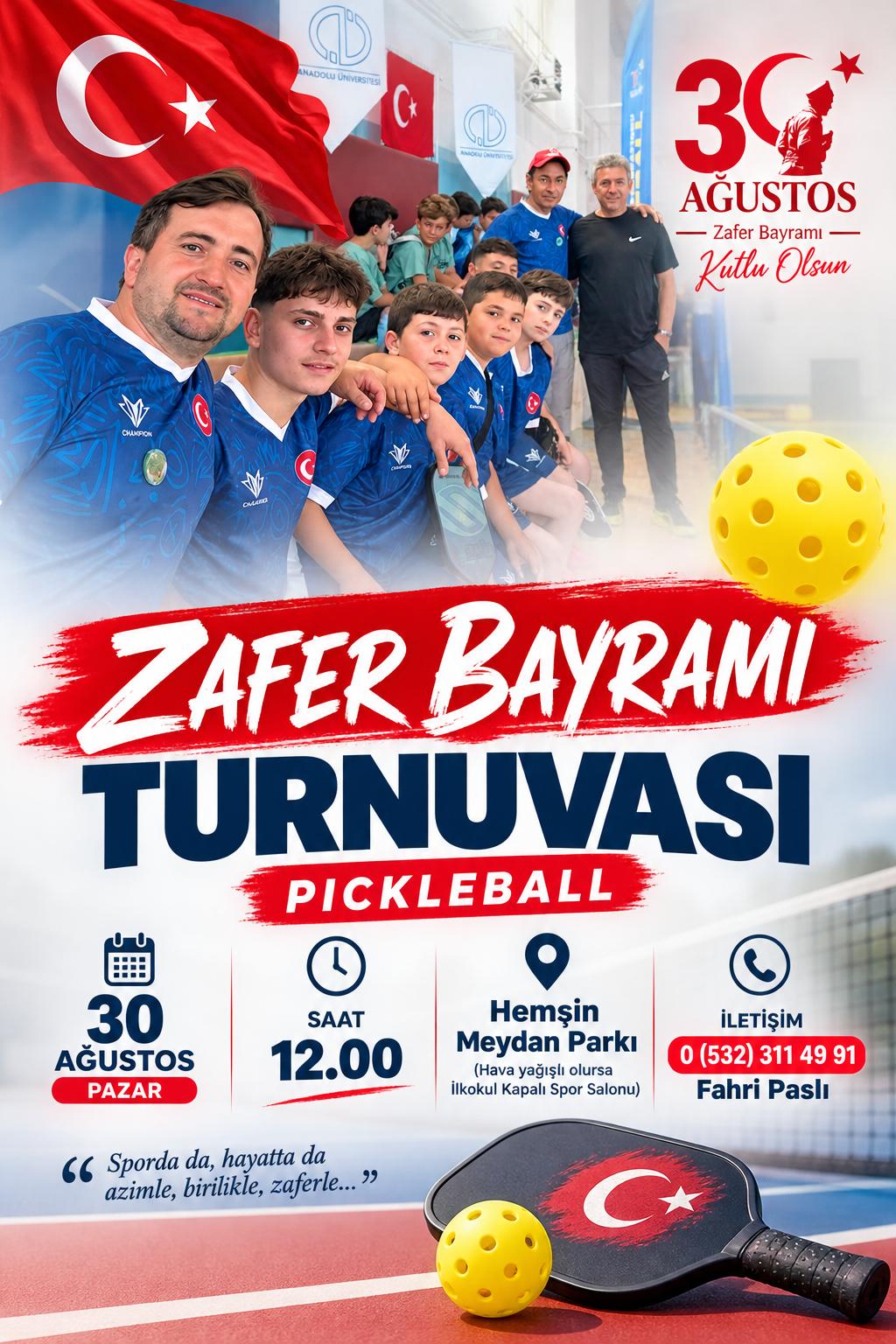 300 seyirci: Hemşin'de Zafer Bayramı Pickleball Turnuvası — 1